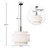 Buy Ceiling Pendant Lamp - Fabric Shade - Sime Black 60681 - in the EU